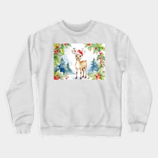 Baby Deer In Winter wonderland Crewneck Sweatshirt